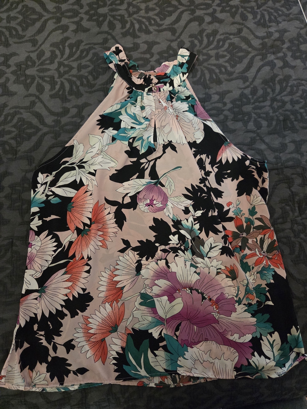 New York & Co Sleeveless Floral Halter Top
